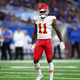 The enthralling, hypnotic referee Walt Anderson plies his trade during the Week 4 Kansas City Chiefs–Detroit Lions game. Also pictured: Kansas City Chiefs wide receiver Demarcus Robinson.
